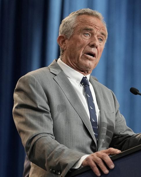 Secretary of Health and Human Services Robert F. Kennedy Jr. speaks during a news conference on the FDA's intent to phase out the use of petroleum-based synthetic dyes in the nation's food supply, in Washington, April 22, 2025.