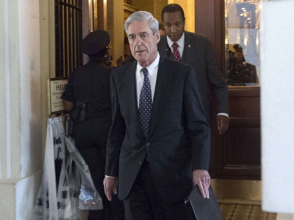 PHOTO: Former FBI Director Robert Mueller, special counsel on the Russian investigation, leaves following a meeting with members of the U.S. Senate Judiciary Committee at the US Capitol, June 21, 2017, in Washington.