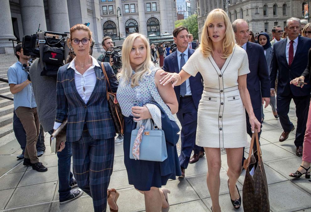 PHOTO: Sarah Ransome and Virginia Roberts Giuffre along with other victims who have accused Jeffrey Epstein with sexual abuse, appeared in Manhattan Federal Court. New York, NY August 27, 2019.