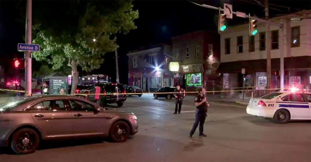 PHOTO: Police investigate the scene of a shooting of two officers in Rochester, New York, July 21, 2022.