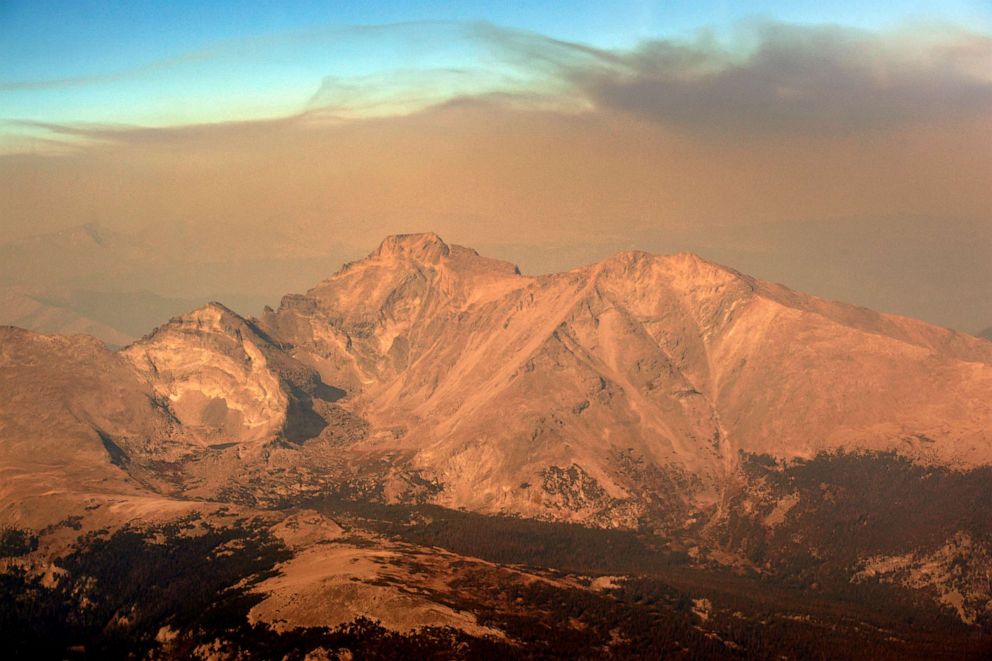 PHOTO: Longs Peak in Rocky Mountain National Park is  seen on October 5, 2020 in Larimer County near Fort Collins, Colo.