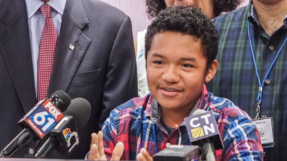 PHOTO: Santiago Rodriguez speaks at a press conference at Connecticut Children's Medical Center in Hartford, Connecticut, Aug. 14, 2018.