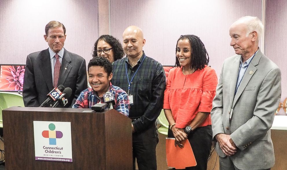 PHOTO: Santiago Rodriguez speaks at a press conference at Connecticut Children's Medical Center in Hartford, Connecticut, Aug. 14, 2018.