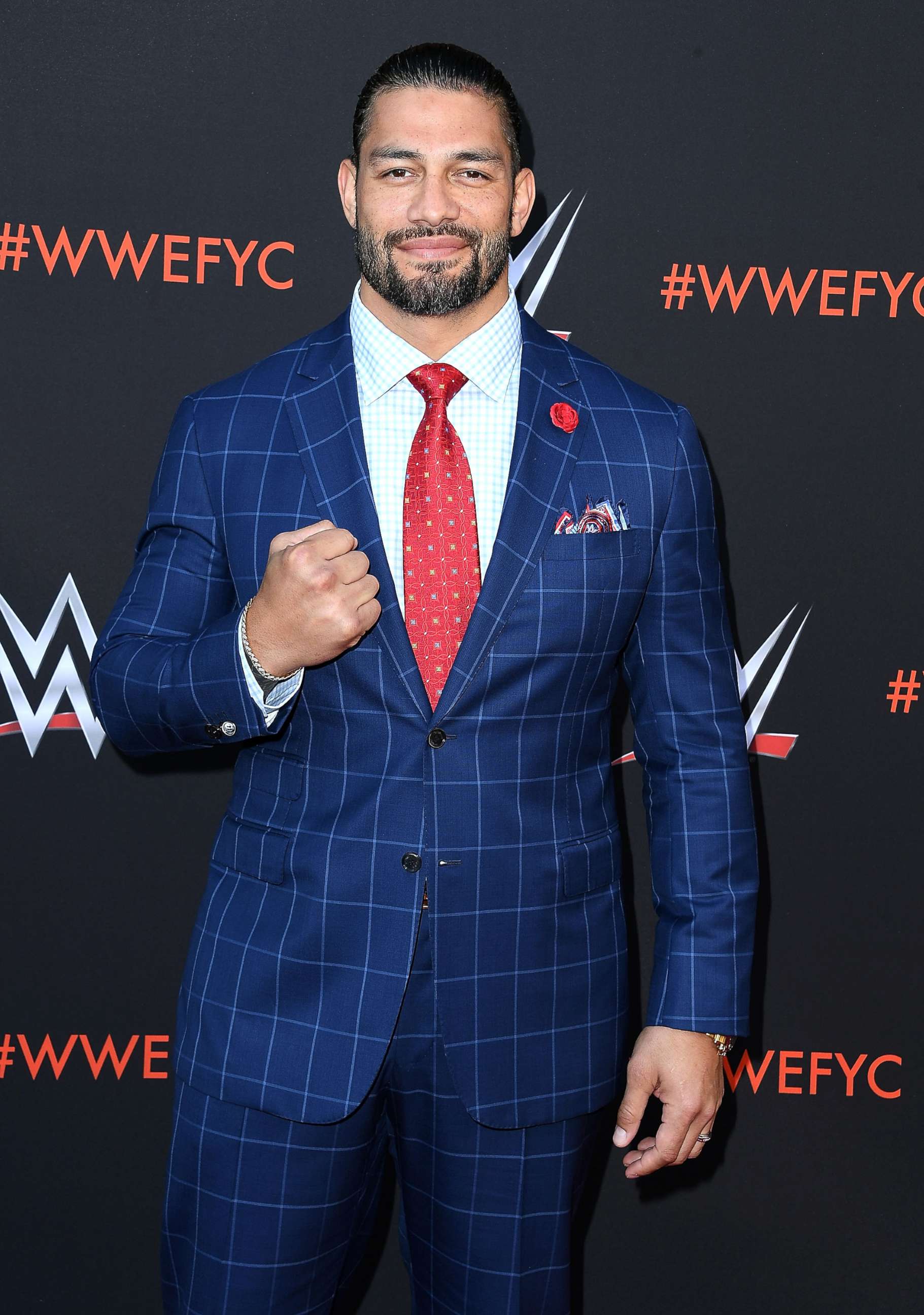 PHOTO: Roman Reigns arrives at the WWE's First-Ever Emmy "For Your Consideration" Event at Saban Media Center, June 6, 2018, in North Hollywood, Calif.