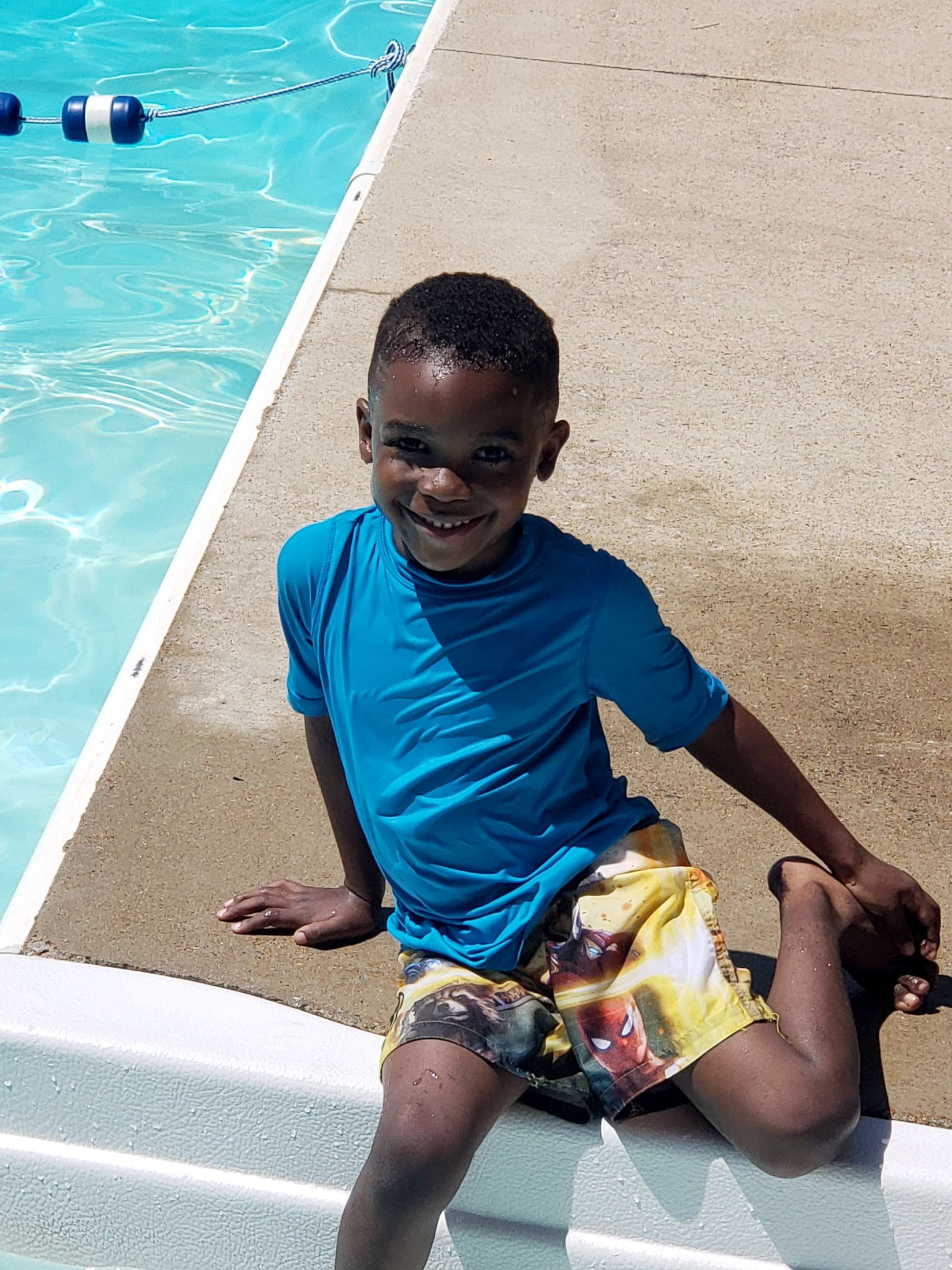 PHOTO: Ron Anthony Hampton, Jr., 5, was captured on video by his father, Ron Hampton, overcoming his fears of jumping off the diving board in Little Rock, Arkansas.