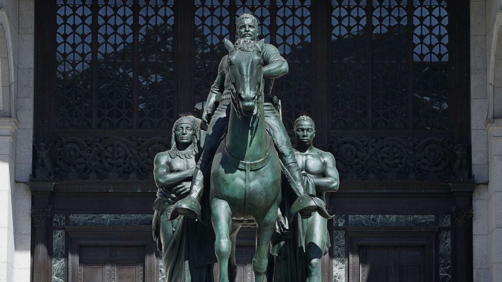 PHOTO: The Theodore Roosevelt Equestrian Statue in front of the The American Museum of Natural History on Central Park West entrance, June 22,2020.