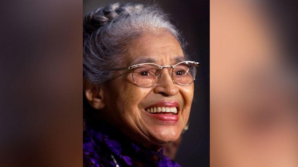 PHOTO: In a June 15, 1999 file photo Rosa Parks smiles during a Capitol Hill ceremony where Parks was honored with the Congressional Gold Medal in Washington.