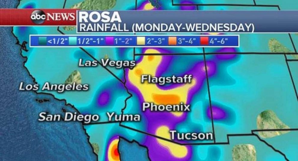 PHOTO: Rainfall could be very strong in Phoenix and Flagstaff, Arizona early this week.
