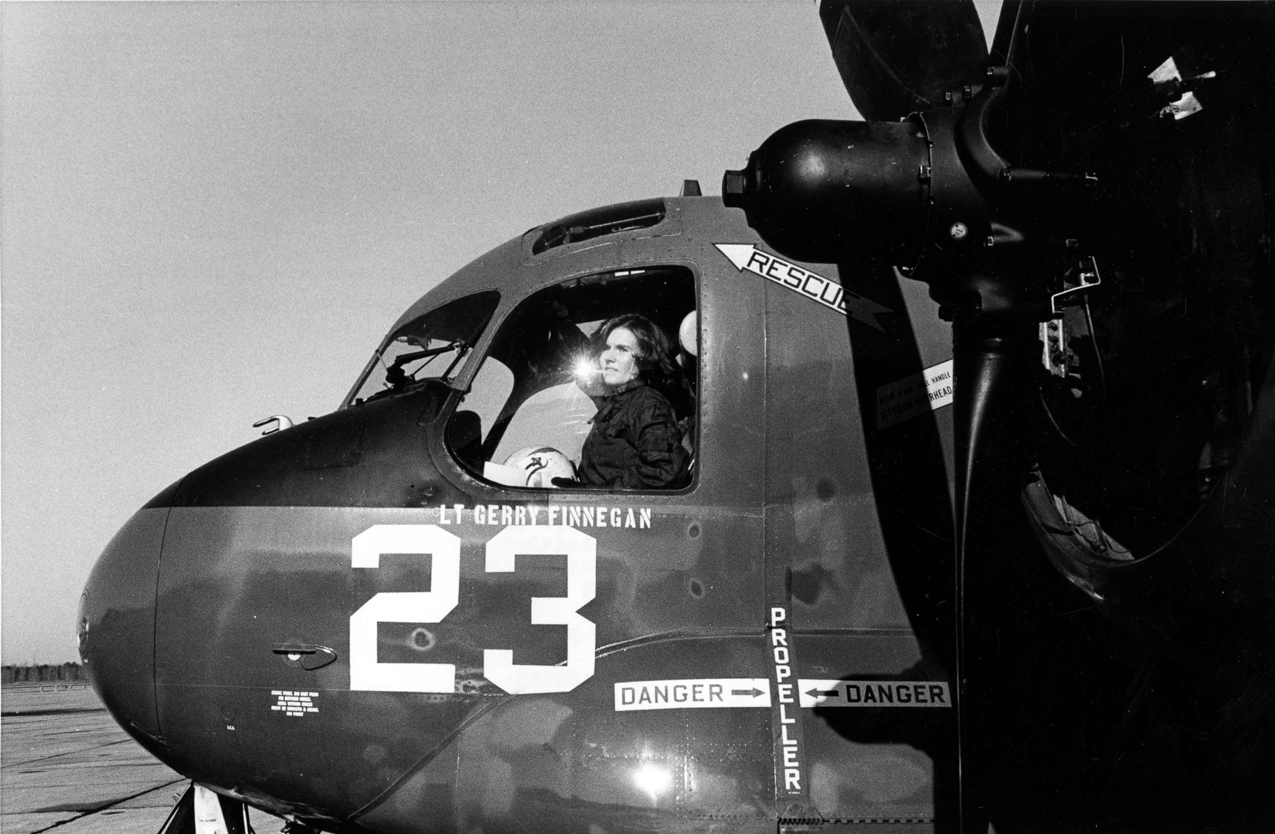 PHOTO: Pilot Rosemary Conatser, later Mariner, sits in the cockpit of an antisubmarine aircraft at Naval Air Station Oceana in Virginia Beach, Va., Jan. 9, 1975.