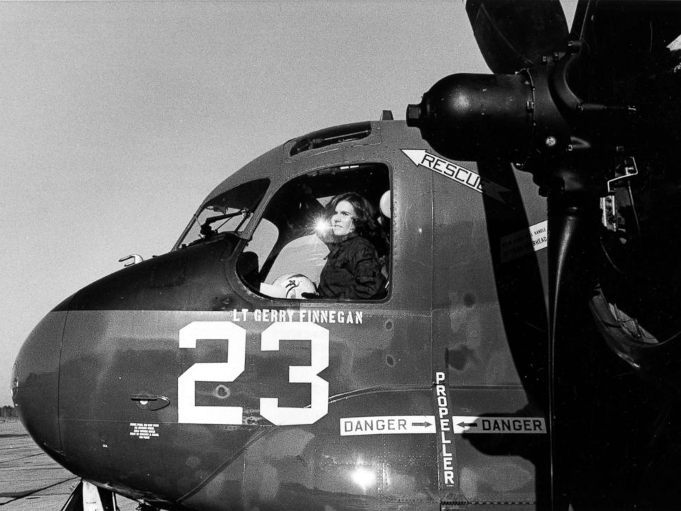 PHOTO: Pilot Rosemary Conatser, later Mariner, sits in the cockpit of an antisubmarine aircraft at Naval Air Station Oceana in Virginia Beach, Va., Jan. 9, 1975.