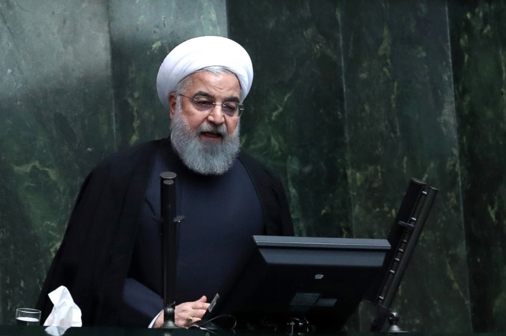 PHOTO: Iranian president Hassan Rouhani speaks at parliament to defend his nominations for four ministries during session in Tehran, Iran, Oct. 27 2018.