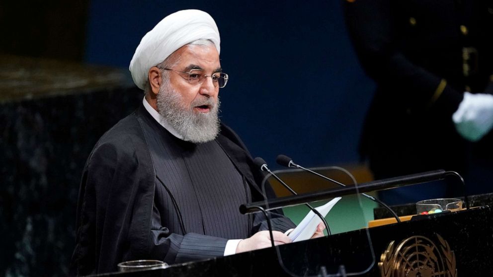 PHOTO: Iran's President Hassan Rouhani addresses the 74th session of the United Nations General Assembly at U.N. headquarters in New York, Sept. 25, 2019.