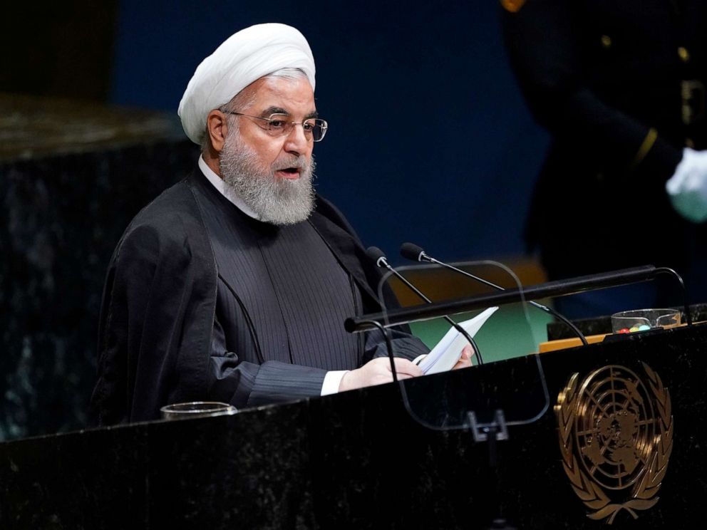 PHOTO: Irans President Hassan Rouhani addresses the 74th session of the United Nations General Assembly at U.N. headquarters in New York, Sept. 25, 2019.