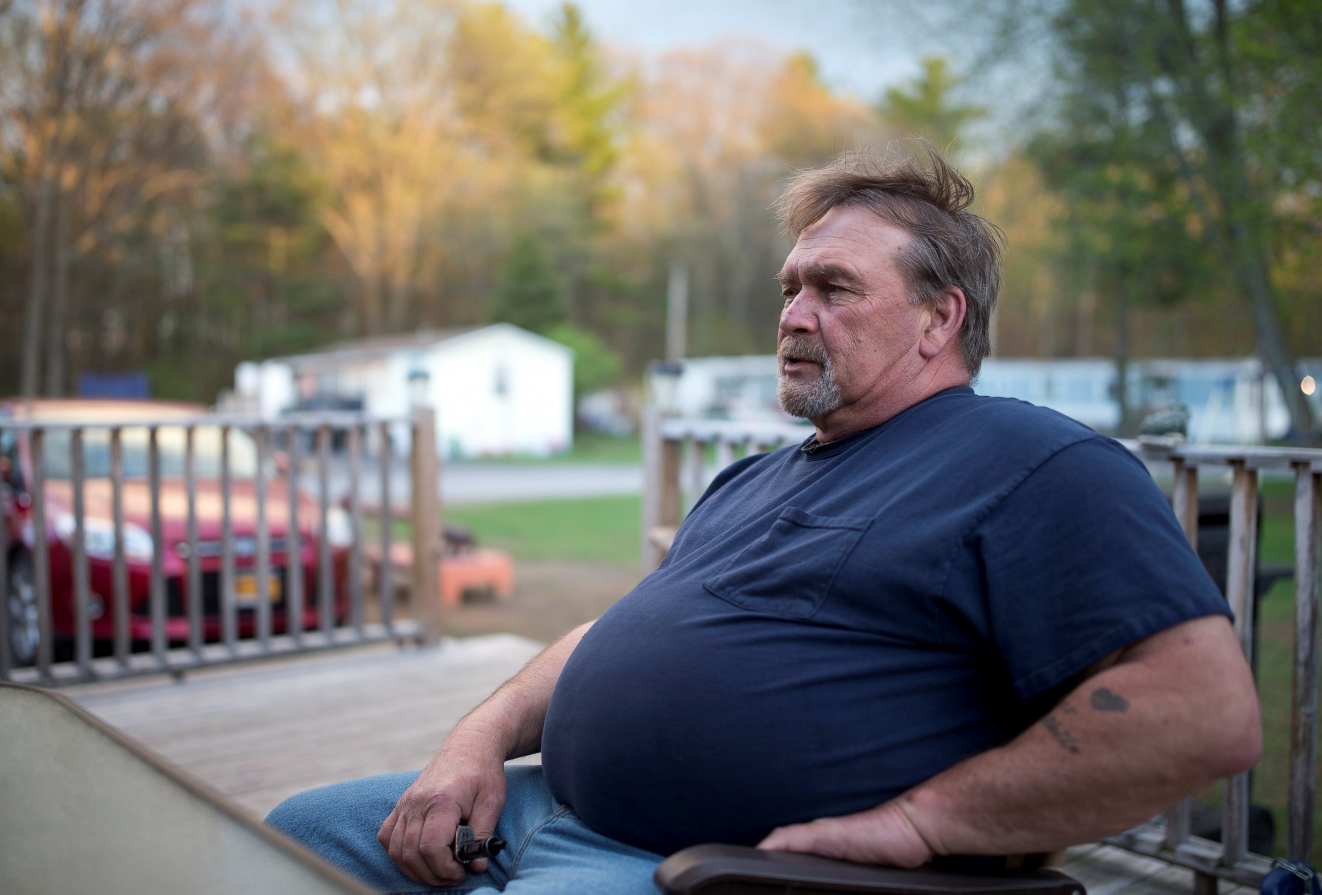 PHOTO: Taxi driver Curtis Seymour relaxes at his home in Plattsburgh, New York, May 6, 2017. 