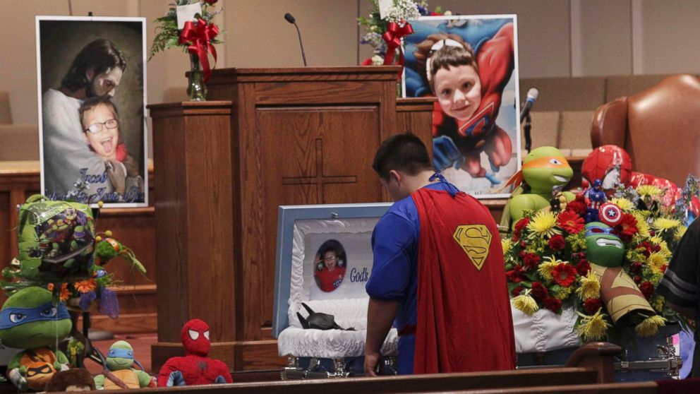 A superhero-themed funeral was held this morning for the 6-year-old boy who was fatally shot at an elementary school in Townville, South Carolina.