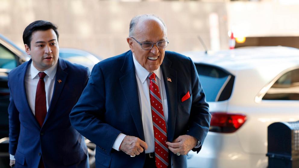 PHOTO: Former Mayor of New York Rudy Giuliani arrives at the federal courthouse, Dec. 14, 2023, in Washington.