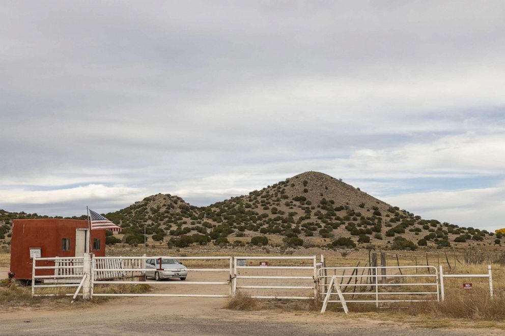 PHOTO: Security measures around the film set of "Rust" after Hollywood actor Alec Baldwin fatally shot a cinematographer and wounded a director when he discharged a prop gun on the movie set in Santa Fe, N.M., Oct. 23, 2021. 