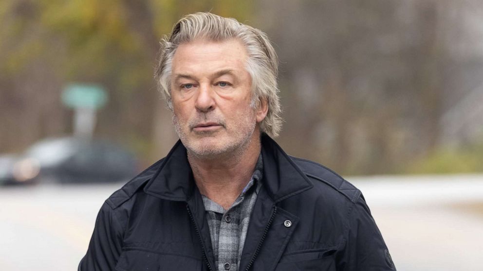PHOTO: Alec Baldwin speaks regarding the accidental shooting that killed cinematographer Halyna Hutchins, and wounded director Joel Souza on the set of the film "Rust", in Manchester, Vt., Oct. 30, 2021.