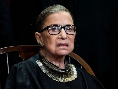 PHOTO: Associate Justice Ruth Bader Ginsburg poses with other Justices of the United States Supreme Court during their official group photo at the Supreme Court, Nov. 30, 2018, in Washington, D.C.