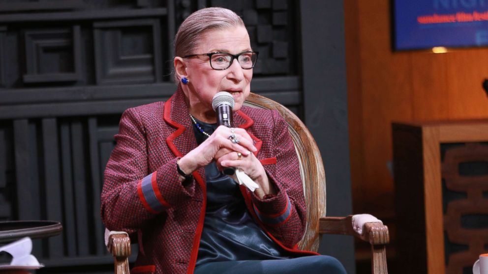 PHOTO: Associate Justice of the Supreme Court of the U.S. Ruth Bader Ginsburg speaks during the Cinema Cafe with Nina Totenberg during the 2018 Sundance Film Festival at Filmmaker Lodge, Jan. 21, 2018, in Park City, Utah.  