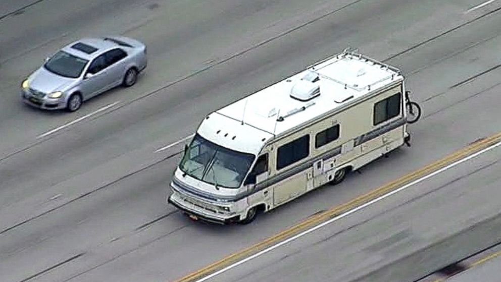 PHOTO: An RV leads police on an hours-long chase through California on May 2, 2018.
