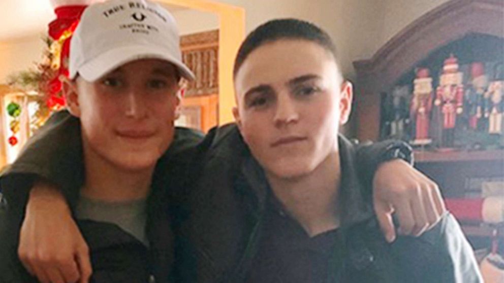 PHOTO: U.S. Marine Rylee McCollum, pictured on the right in a 2019 handout photo, was killed in the Kabul airport attack in Afghanistan on Aug. 26, 2021.