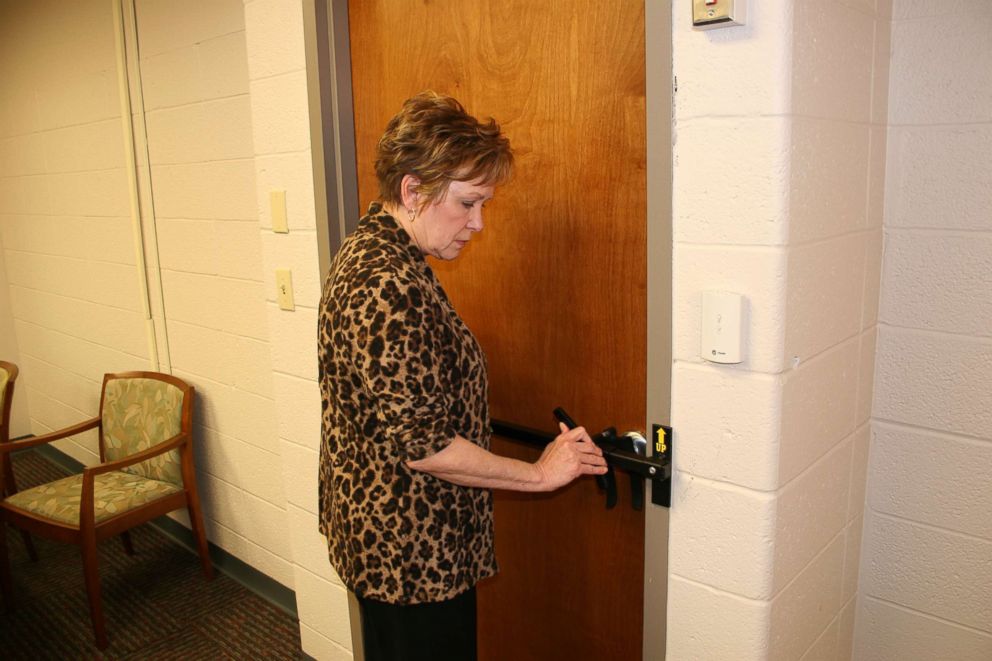 PHOTO: Experts say classroom doors should be outfitted with locks that are easy to operate in high-stress situations.