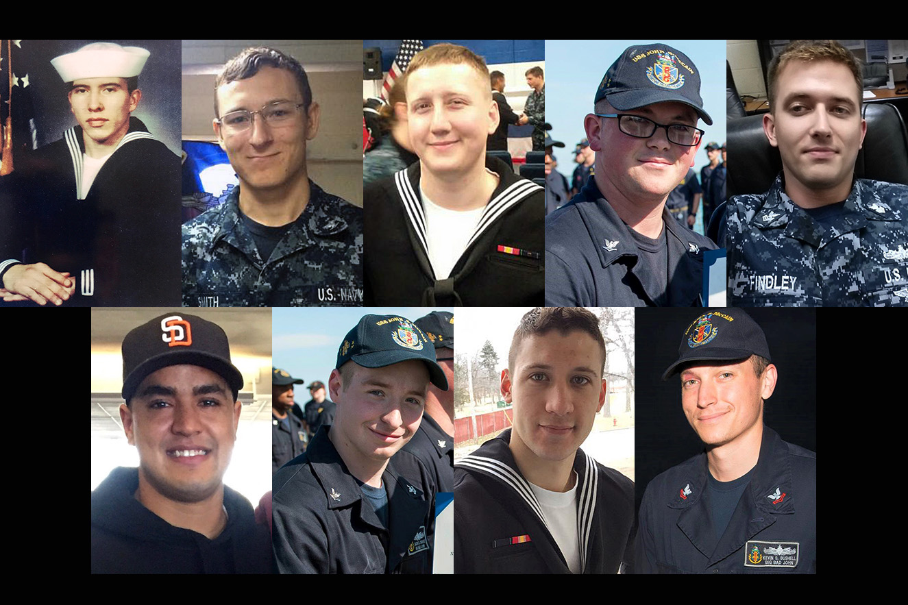 PHOTO: Nine of the ten sailors dead and missing in the accident involving the USS McCain. 