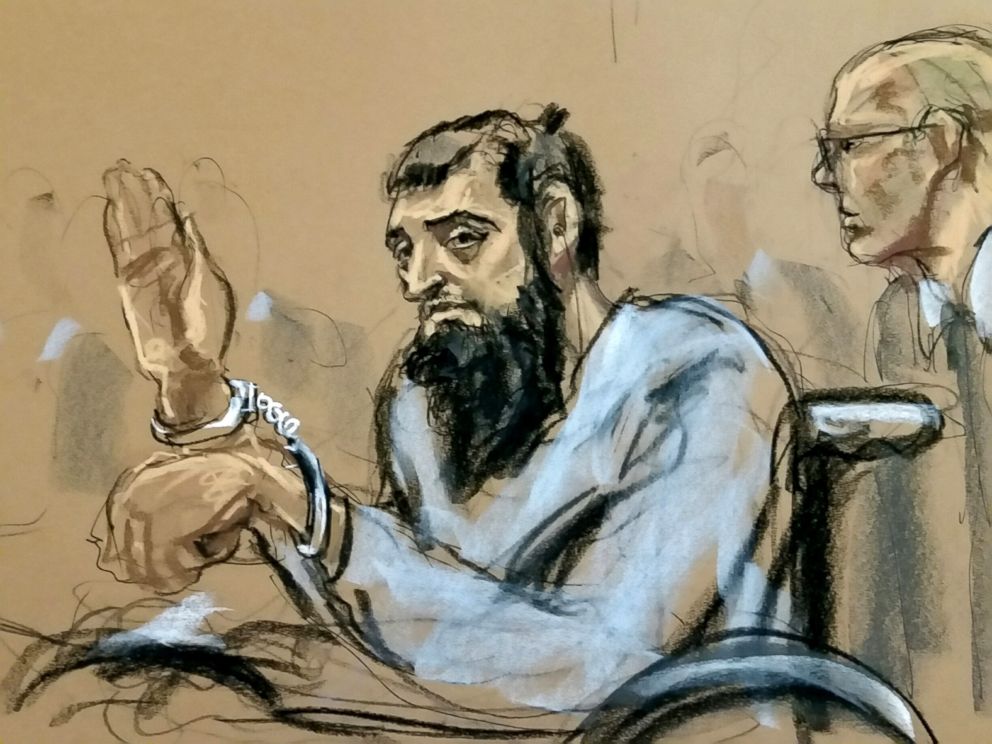 PHOTO: New York City terror suspect, Sayfullo Saipov, appears in federal court, Nov. 1, 2017, in New York City.