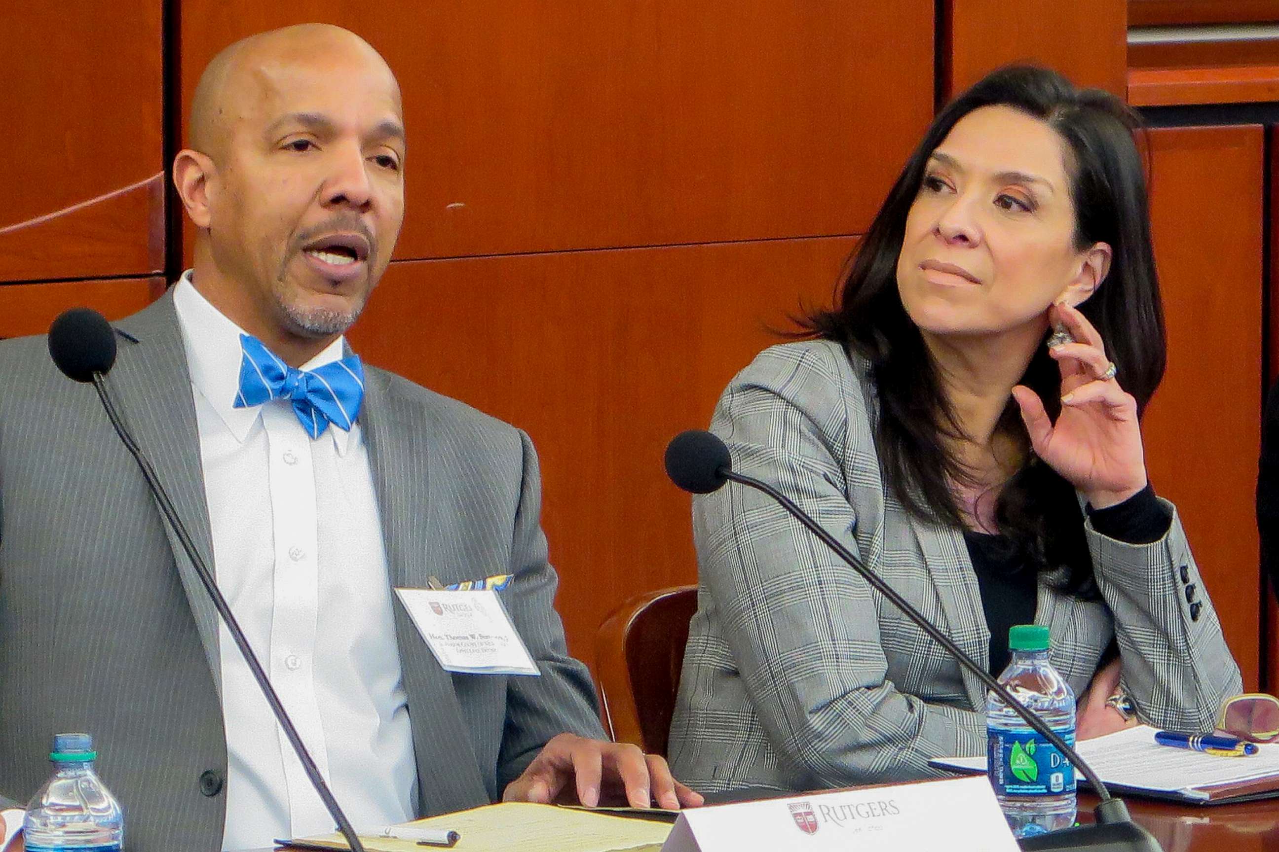 PHOTO: This undated photo provided by the Rutgers Law School shows U.S. District Judge Esther Salas, right, during a conference at the Rutgers Law School in Newark, N.J. with appellate Judge Thomas Sumners.