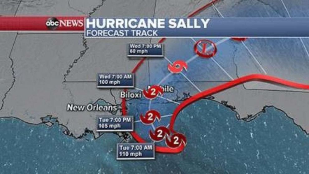 PHOTO: Hurricane Sally forecast track, Sept. 14, 2020.