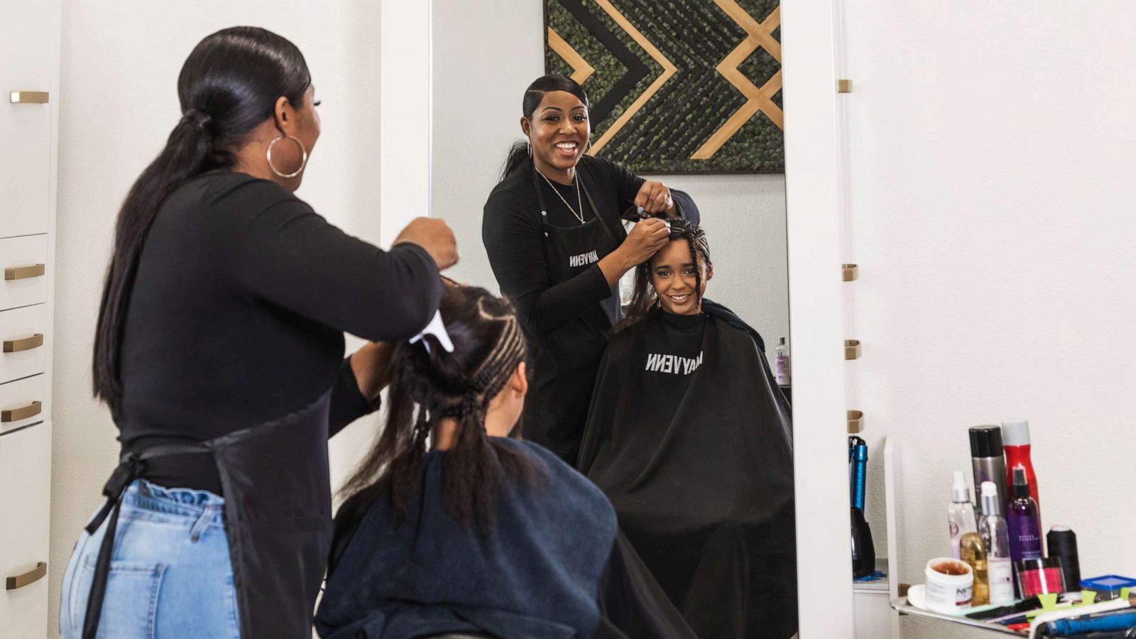 Black Hair Stylist At Work