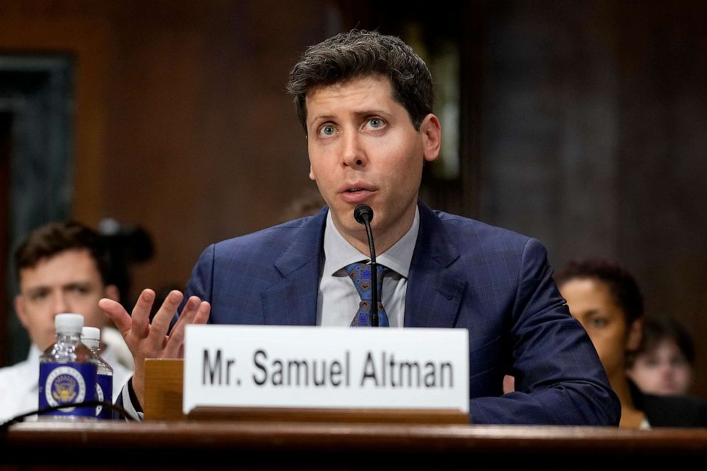 PHOTO: OpenAI CEO Sam Altman speaks before a Senate Judiciary Subcommittee on Privacy, Technology and the Law hearing on artificial intelligence, May 16, 2023, on Capitol Hill in Washington.