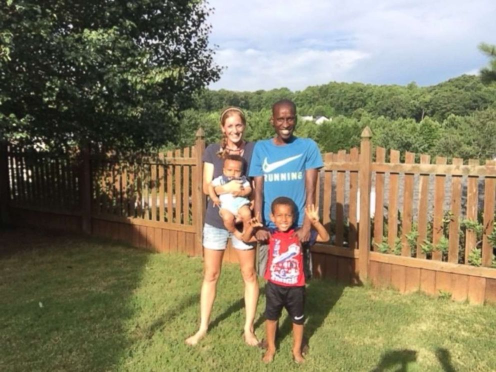 PHOTO: Sam and Marybeth Chelanga met on the cross-country team at Liberty University. She helped him stay the course with running and giving back. They have two boys and one on the way.