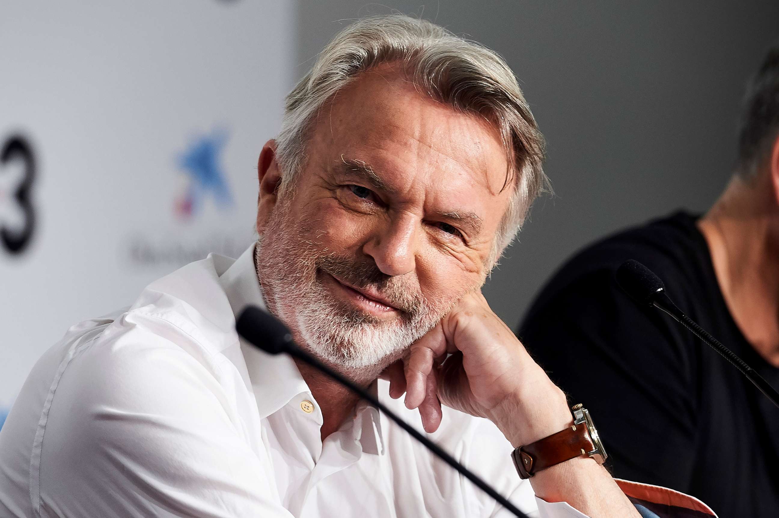 PHOTO: In this Oct. 11, 2019, file photo, actor Sam Neill attends a press conference at the Sitges Fantastic Film Festival in Sitges, Spain.