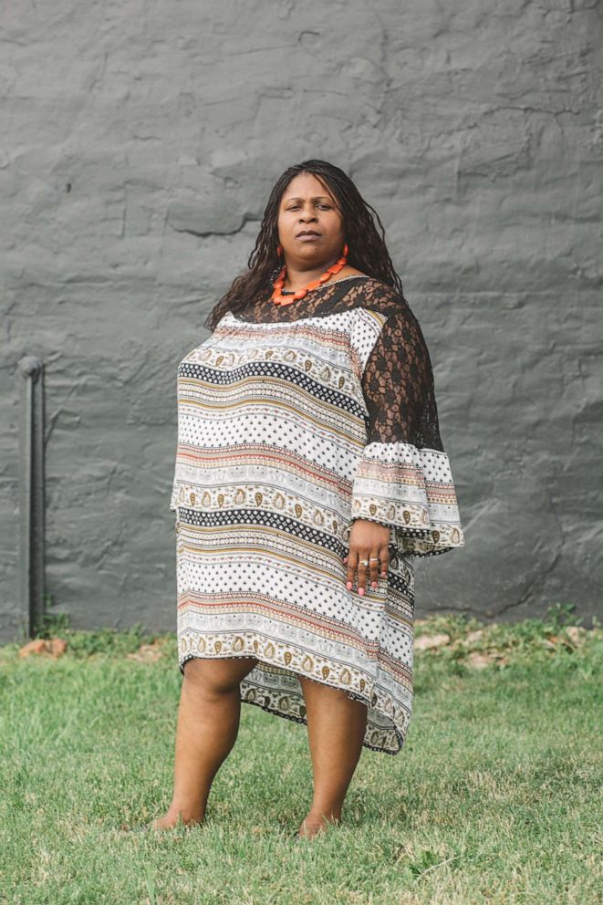 PHOTO: Samaria Rice, Tamir Rice's mother, at the opening of "A Color Removed," a tribute to Tamir Rice, at the Spaces gallery in Cleveland, July 14, 2018. 