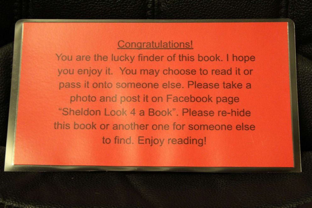 PHOTO: When children find Sami's books, there is a letter that instructs them to either read the books and then rehide them or keep them and hide a different book.