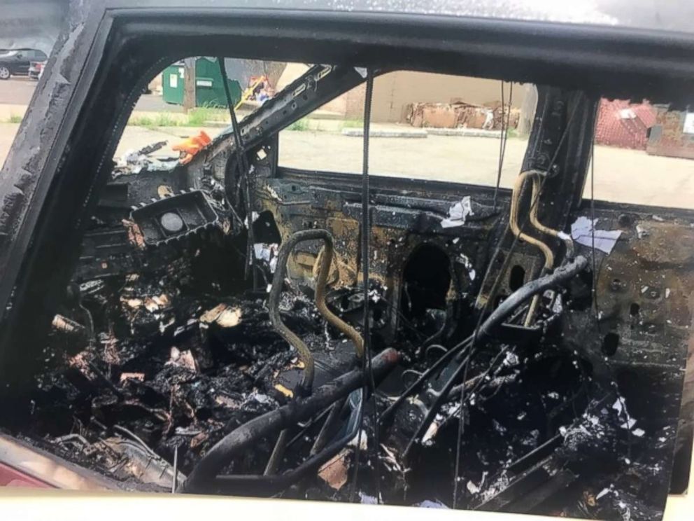 A woman in Detroit says her cellphone burst into flames while she was driving and she had to pull over and escape the fire.