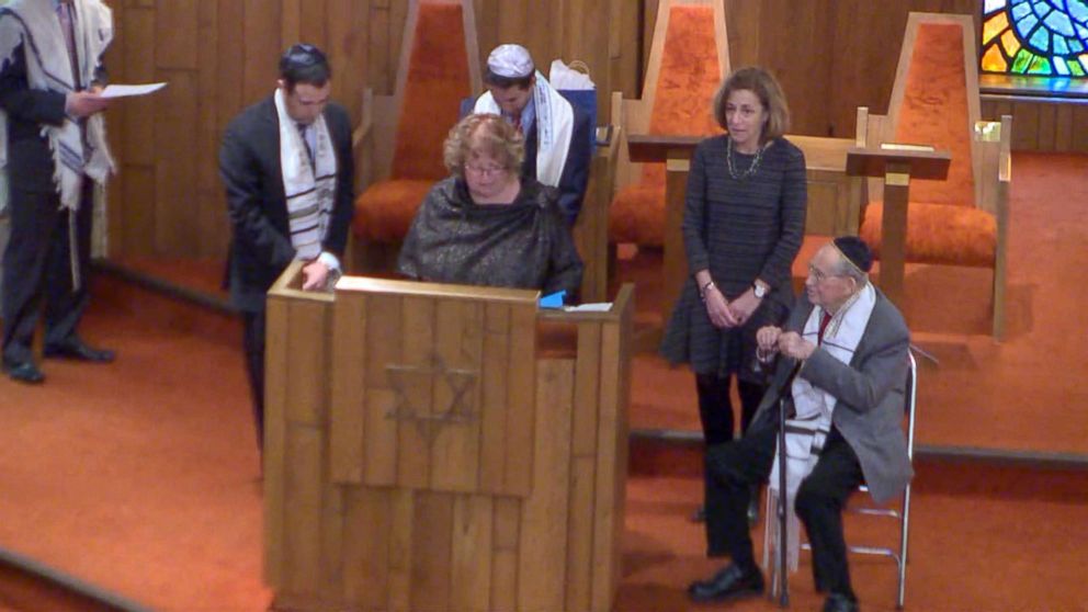 PHOTO: Samuel Heider, 93, was bar mitzvahed, March 24, 2018, at Beth Jacob Synagogue in Dayton, Ohio. 