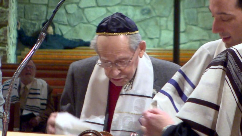 PHOTO: Samuel Heider, 93, was bar mitzvahed, March 24, 2018, at Beth Jacob Synagogue in Dayton, Ohio. 