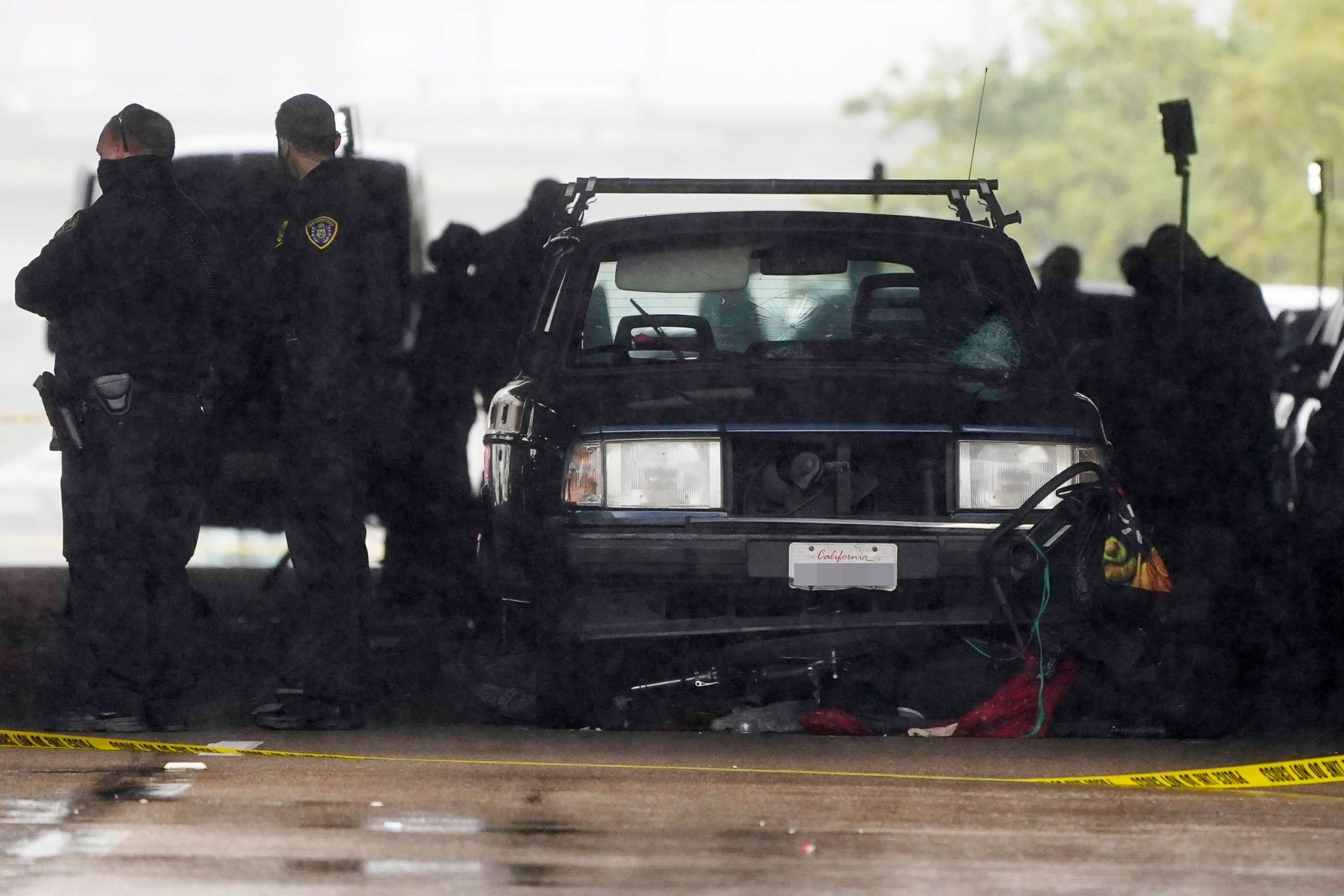 PHOTO: A car involved in a deadly accident sits at the scene on March 15, 2021, in San Diego.