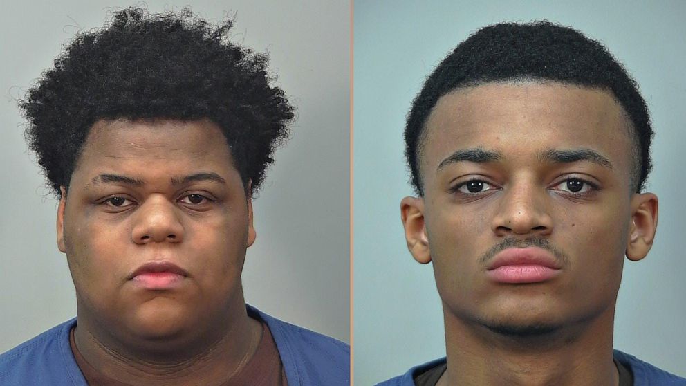 PHOTO: Ali'jah Larrue, 18, left, and Khari Sanford, 18, were charged by the University of Wisconsin-Madison Police Department for the March 31 first degree double homicide of Robin Carre, 57, and Beth Potter, 52.