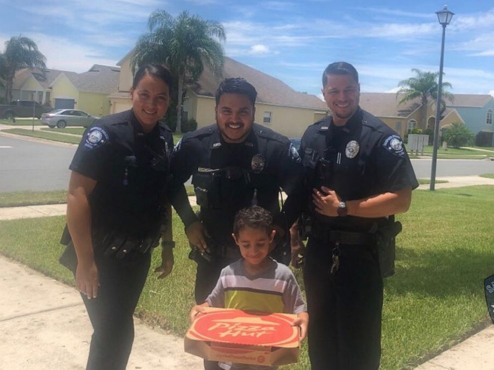 PHOTO: Sanford Police bought a boy a pizza after he called 911 to say he was hungry. Sanford Police posted this image to twitter saying they took a moment to educate about the proper use of 911 and deliver the pizza.