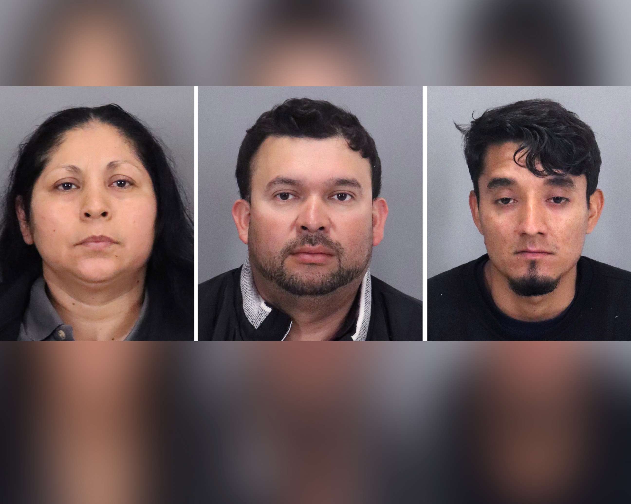 PHOTO: Suspects arrested in the kidnapping of a baby in San Jose, Calif., from left, Yesenia Guadalupe Ramirez, Baldomeo Sandoval and Jose Roman Portillo.