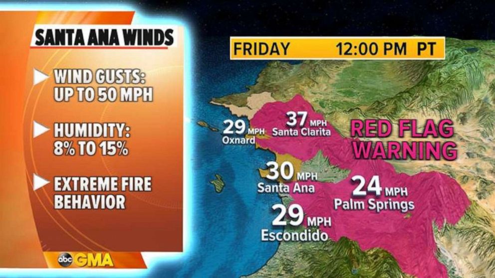 PHOTO: Santa Ana winds are causing fire danger in Southern California, Jan. 15, 2021. 