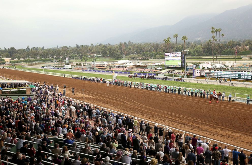 PHOTO: A general view of a race at day 1 of the 2014 Breeders' Cup World Championships at Santa Anita Park, Oct. 31, 2014, in Santa Anita, Calif.