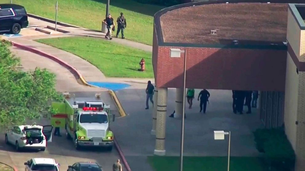 PHOTO: A shooting was reported at Santa Fe High School, May 18, 2018, in Santa Fe, Texas.