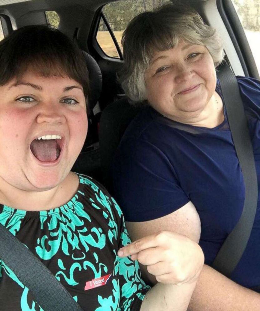 PHOTO: Sara Hooker-Weaver and her mother JoAnn Hooker take a fun selfie in the car.