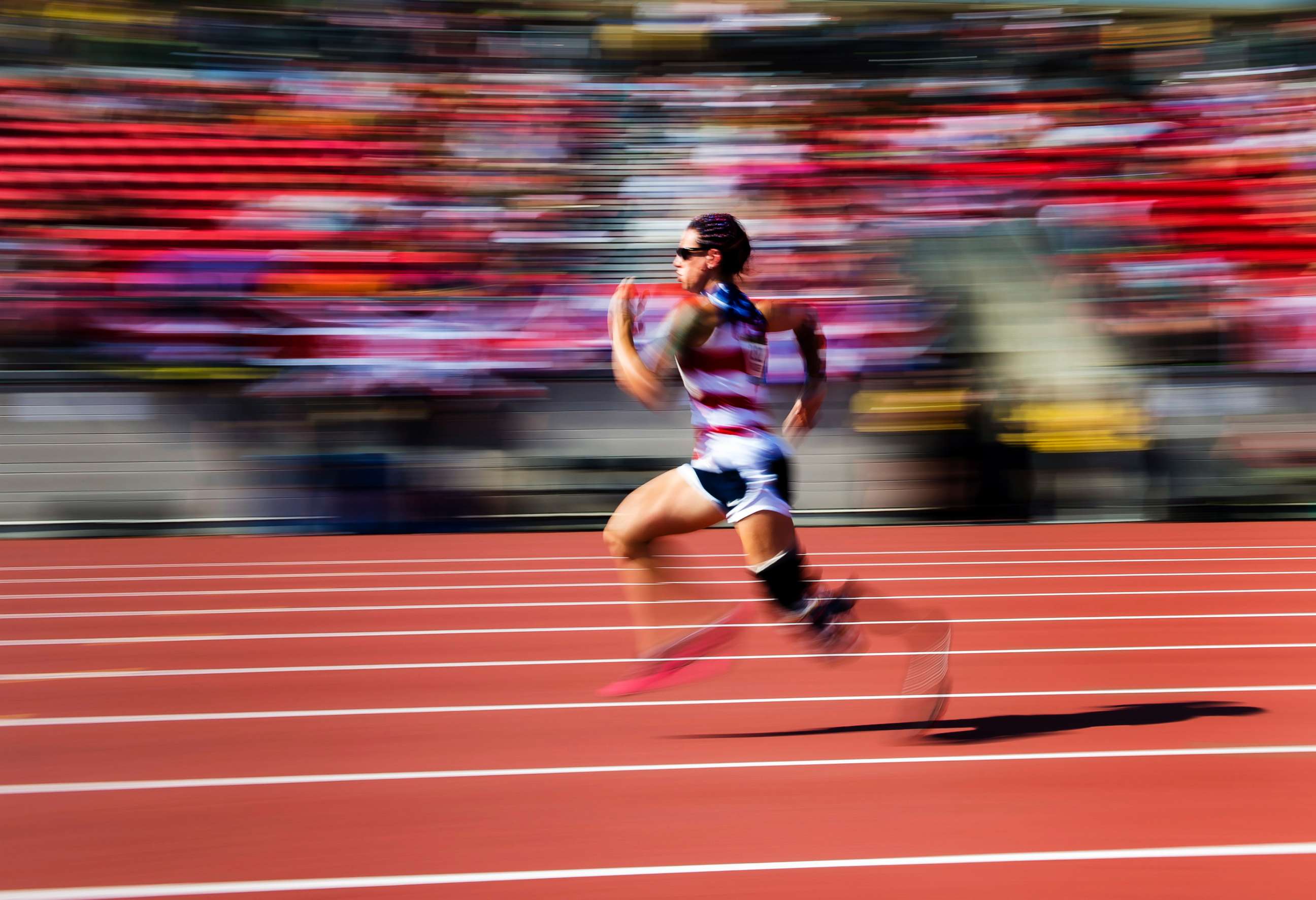 PHOTO: Sarah Rudder of the United States races to a gold medal in the women's 100 meter dash during the Invictus Games in Toronto, Sept. 24, 2017. 