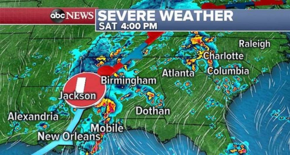 PHOTO: Severe storms will move through the Deep South on Saturday.